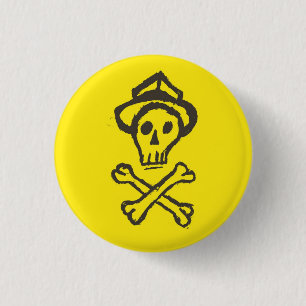 Badge Rond 2,50 Cm M. Skullington - jaune citron