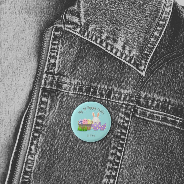 Badge Rond 2,50 Cm Ma 1ère Pâques heureuse (My 1st Happy Easter 1 Inch Round Button)