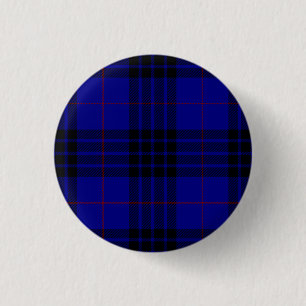Badge Rond 2,50 Cm MacKay tartan bleu noir plaid
