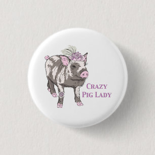 Badge Rond 2,50 Cm Madame de fantaisie de porc