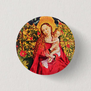 BADGE ROND 2,50 CM MADONNA DU ROSE BOWER