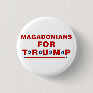 Badge Rond 2,50 Cm Magadoniens pour Trump 2024 Red Blue Star