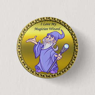 Badge Rond 2,50 Cm Magicien magique de pourpre de sorcière de
