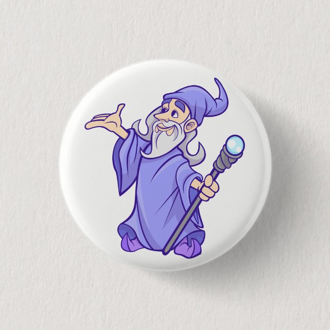 Badge Rond 2,50 Cm Magique violet sorcière magicien sorcière (Devant)