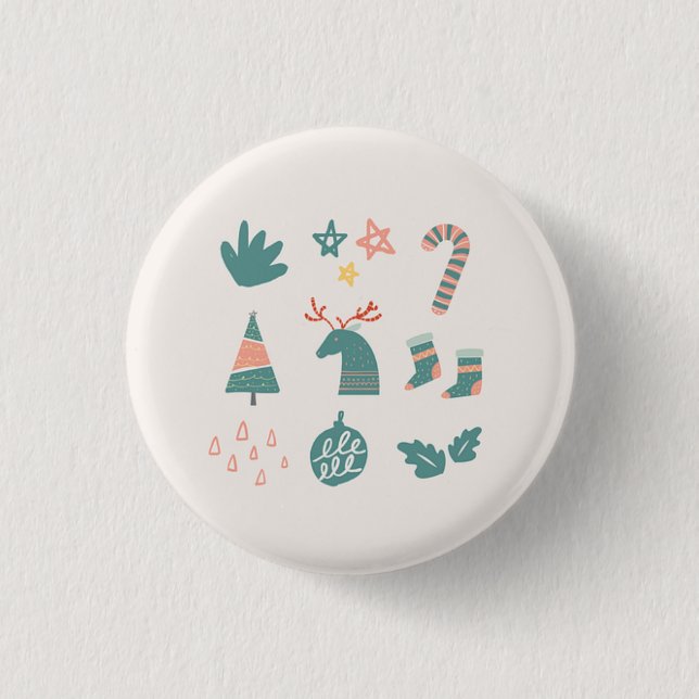 Badge Rond 2,50 Cm Magnifique Ornements de Noël (Devant)