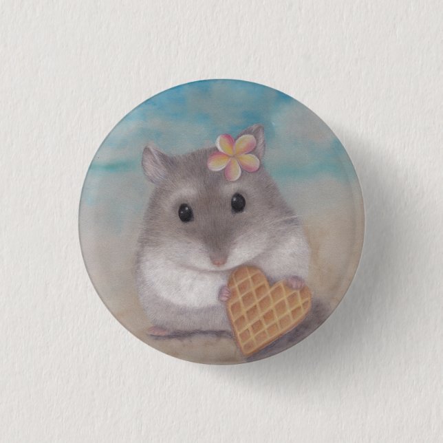 Badge Rond 2,50 Cm Mahalo sur la plage (Devant)