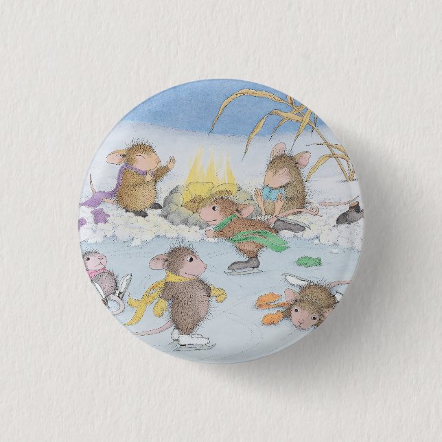 Badge Rond 2,50 Cm Maison-Souris Designs® - goupilles (Devant)