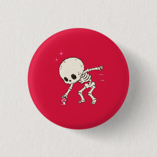 Badge Rond 2,50 Cm Maisonnette drôle de squelette Cottagecore en quêt
