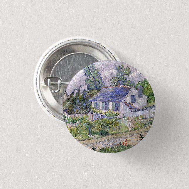 Badge Rond 2,50 Cm Maisons à Auvers Vincent van Gogh (Devant & derrière)