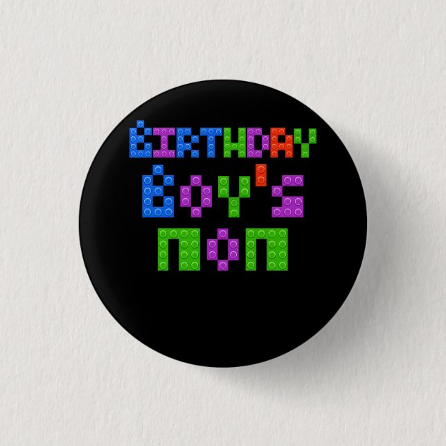 Badge Rond 2,50 Cm Maître Constructeur Anniversaire Garçon's Maman Co (Devant)