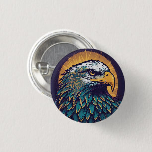 Badge Rond 2,50 Cm Majestic Bald Eagle
