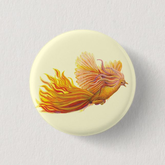 Badge Rond 2,50 Cm Majestic Phoenix Bird (Devant)