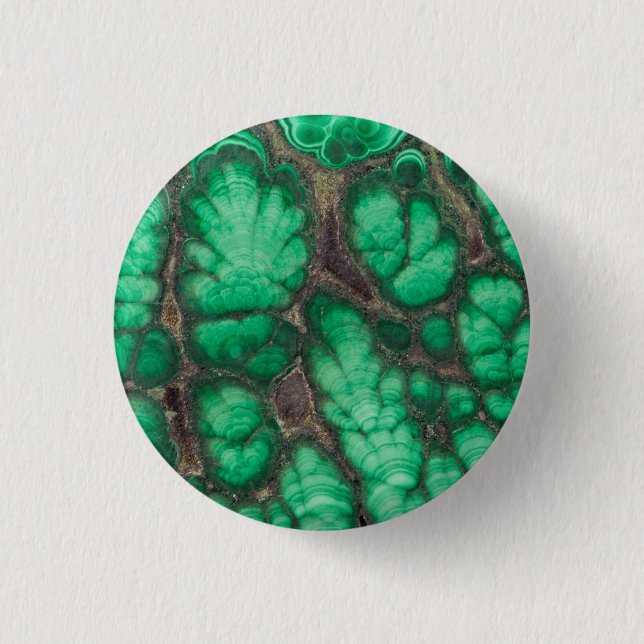 Badge Rond 2,50 Cm Malachite à motif vert (Devant)