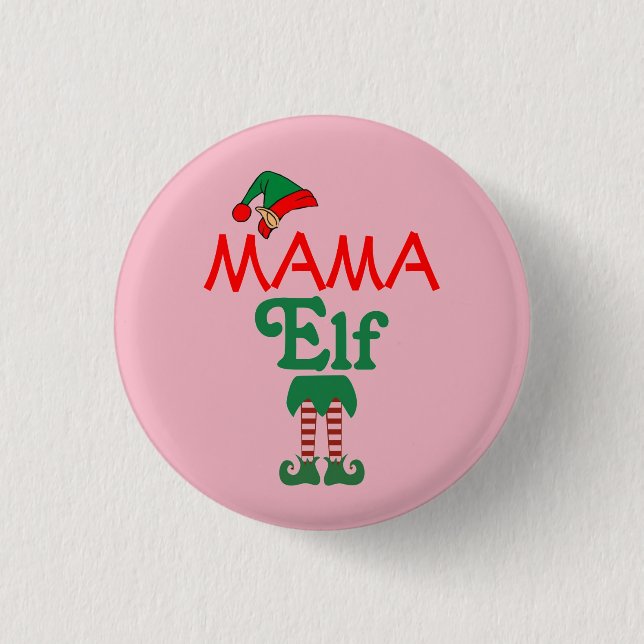Badge Rond 2,50 Cm Mama Elf (Devant)
