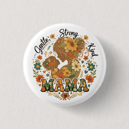 Badge Rond 2,50 Cm Mama Floral Rétro - Vintage M