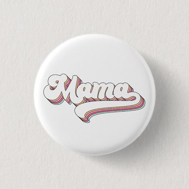 Badge Rond 2,50 Cm Mama Rétro (Devant)