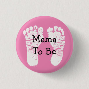 Badge Rond 2,50 Cm Maman à être bouton rose de baby shower de
