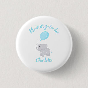 Badge Rond 2,50 Cm Maman à être   Joli Baby shower éléphant