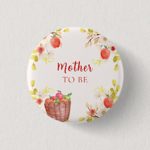 Badge Rond 2,50 Cm Maman à Venir Fête de Bébé Pommes de Jardinage Aut