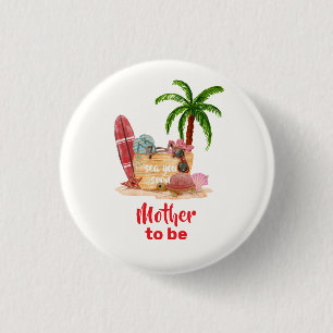 Badge Rond 2,50 Cm Maman à Venir Sac de Plage Surf Océanique Baby Sho