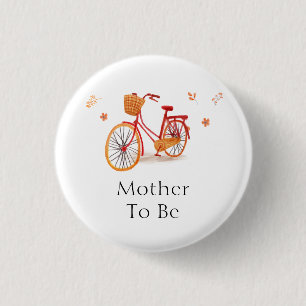 Badge Rond 2,50 Cm Maman Bohème Future Maman Automne Feuilles Vélo Ba