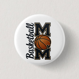 Badge Rond 2,50 Cm Maman de basketteuse de style universitaire en or 
