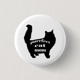 Badge Rond 2,50 Cm Maman de chat noir moderne