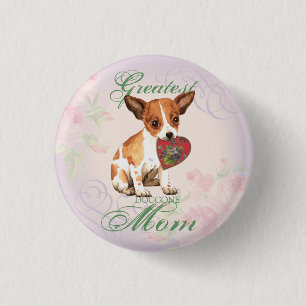 Badge Rond 2,50 Cm Maman de coeur de chiwawa