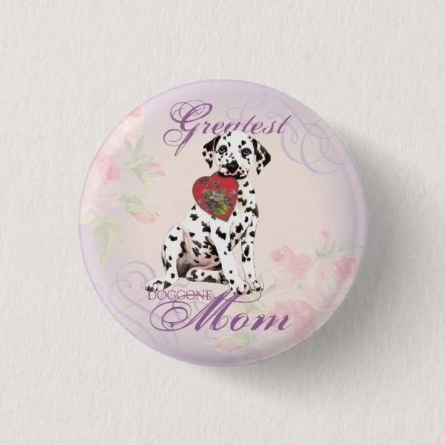 Badge Rond 2,50 Cm Maman du coeur dalmate (Devant)