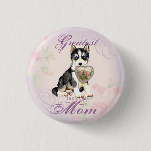 Badge Rond 2,50 Cm Maman du coeur de Husky