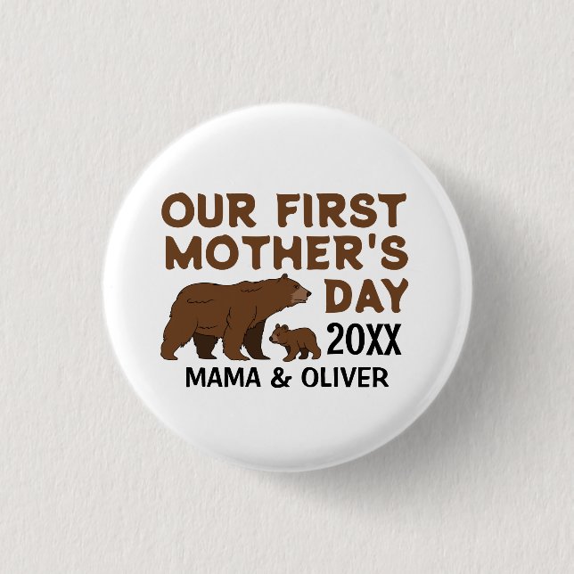 Badge Rond 2,50 Cm Maman et enfant sur mesure  (Devant)