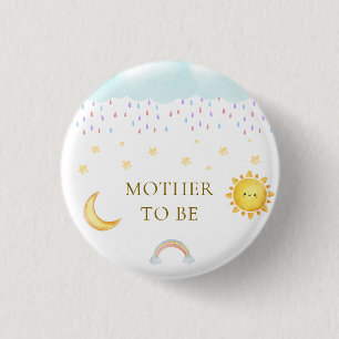 Badge Rond 2,50 Cm Maman futur bébé Soleil Lune Etoiles Goutte de plu