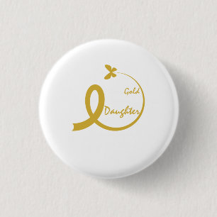 Badge Rond 2,50 Cm Maman Je Porte De L'Or Pour Ma Fille Cancer De L'E