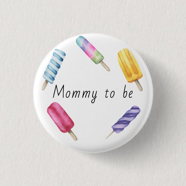 Badge Rond 2,50 Cm Maman Popsicle aquarelle future maman (Devant)