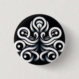 Badge Rond 2,50 Cm Mandala abstrait géométrique sacré Zen minimal