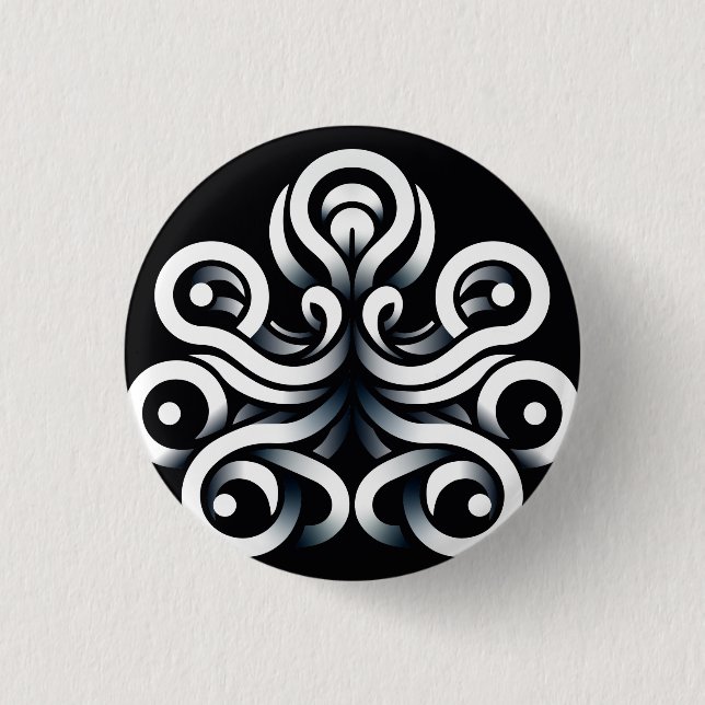 Badge Rond 2,50 Cm Mandala abstrait géométrique sacré Zen minimal (Devant)