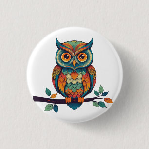 Badge Rond 2,50 Cm Mandala Chouette