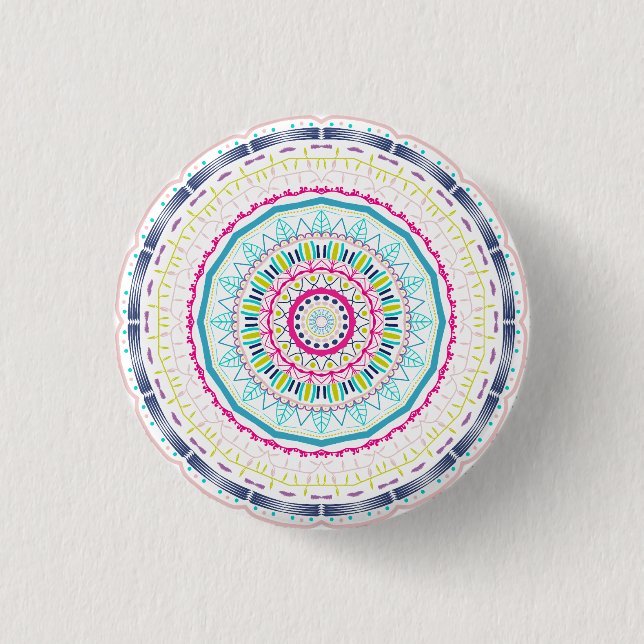 Badge Rond 2,50 Cm mandala coloré (Devant)