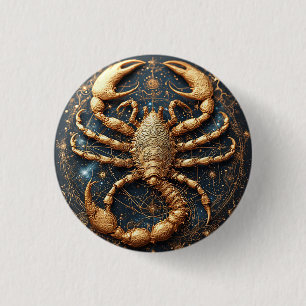 Badge Rond 2,50 Cm Mandala du Scorpion Cosmique pour les Amateurs d'A