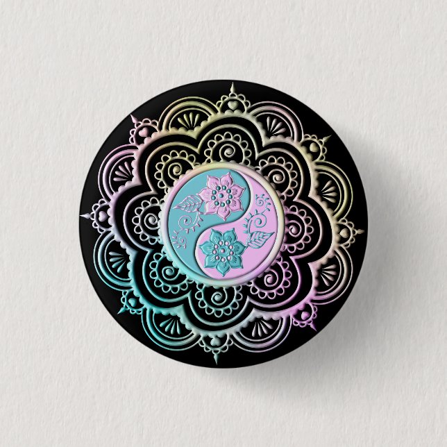 Badge Rond 2,50 Cm Mandala Pastel (Devant)