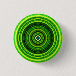 Badge Rond 2,50 Cm Mandala vert géomagnétique