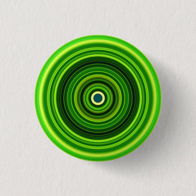 Badge Rond 2,50 Cm Mandala vert géomagnétique (Devant)