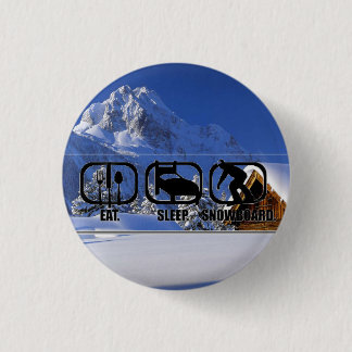 Badge Rond 2,50 Cm Mangez le surf des neiges de sommeil avec le pays