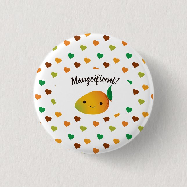 Badge Rond 2,50 Cm Mango mignon et drôle (Devant)