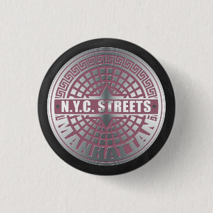 Badge Rond 2,50 Cm Manhole Covers Manhattan