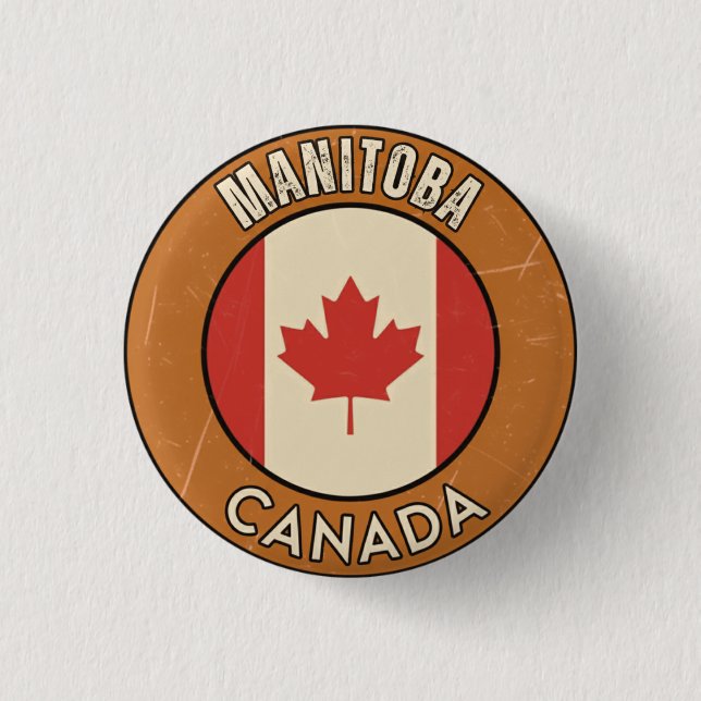 Badge Rond 2,50 Cm Manitoba Canada (Devant)