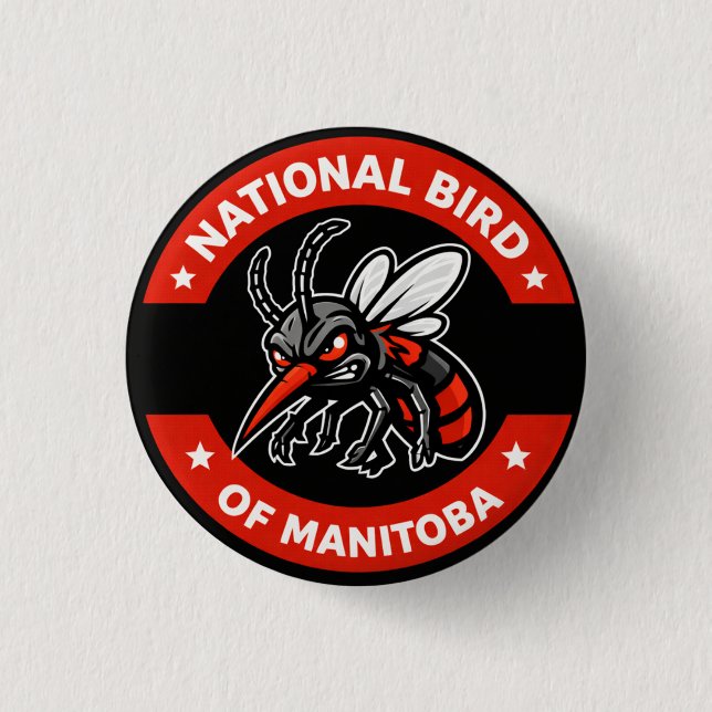 Badge Rond 2,50 Cm Manitoba National Bird Pin Button (Devant)