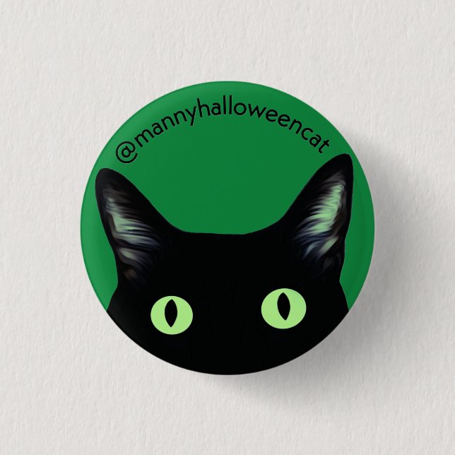 Badge Rond 2,50 Cm Manny Halloween Cat Button (Devant)