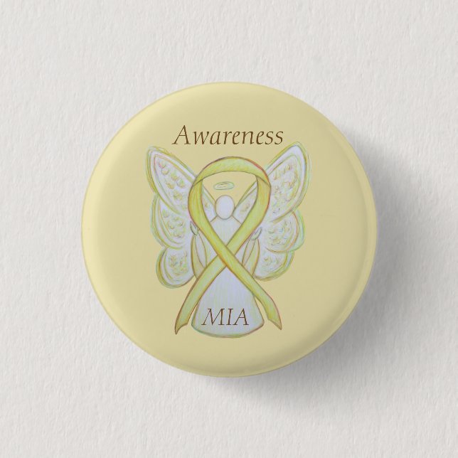 Badge Rond 2,50 Cm Manquant dans l'action (MIA) Sensibilisation Ruban (Devant)