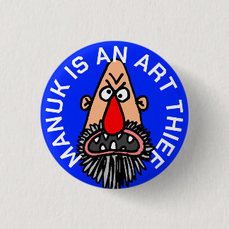 BADGE ROND 2,50 CM MANUK EST UN BOUTON ART THEF